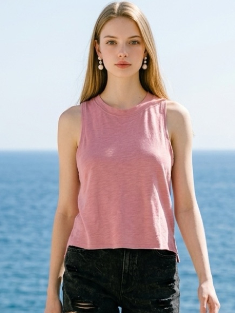 NWT Juniors Pink Scoop Neck Tank with Racer Back - Size XXL